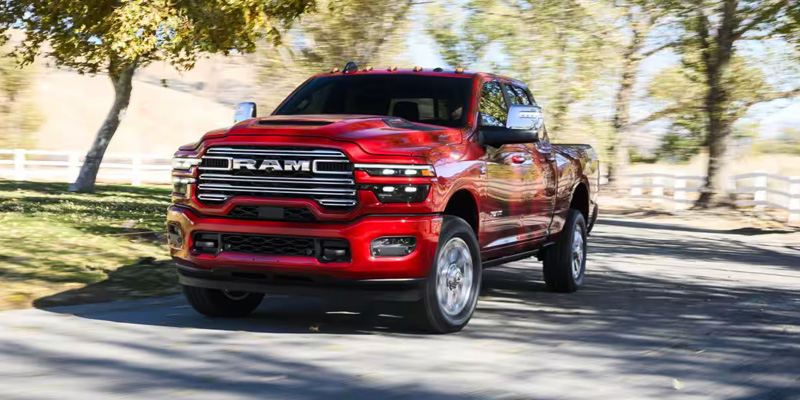 2026 RAM 2500 pickup truck parked outdoors, showcasing its rugged design and powerful features.