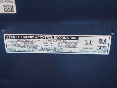 2026 Honda Accord Hybrid Touring