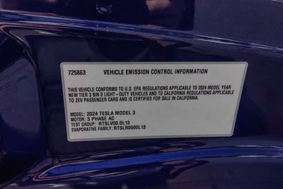 2024 Tesla Model 3 Rear-Wheel Drive