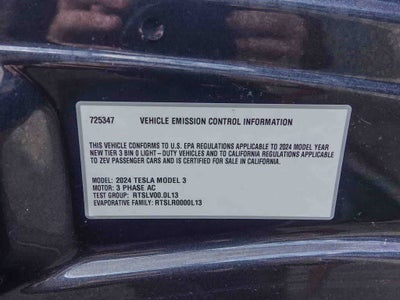 2024 Tesla Model 3 Rear-Wheel Drive