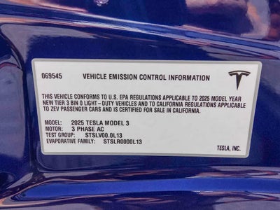 2025 Tesla Model 3 Long Range Rear-Wheel Drive