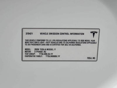 2026 Tesla Model Y Premium Rear-Wheel Drive