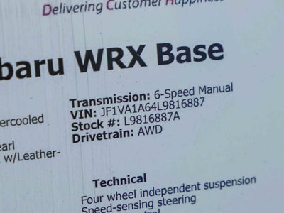 2020 Subaru WRX Manual