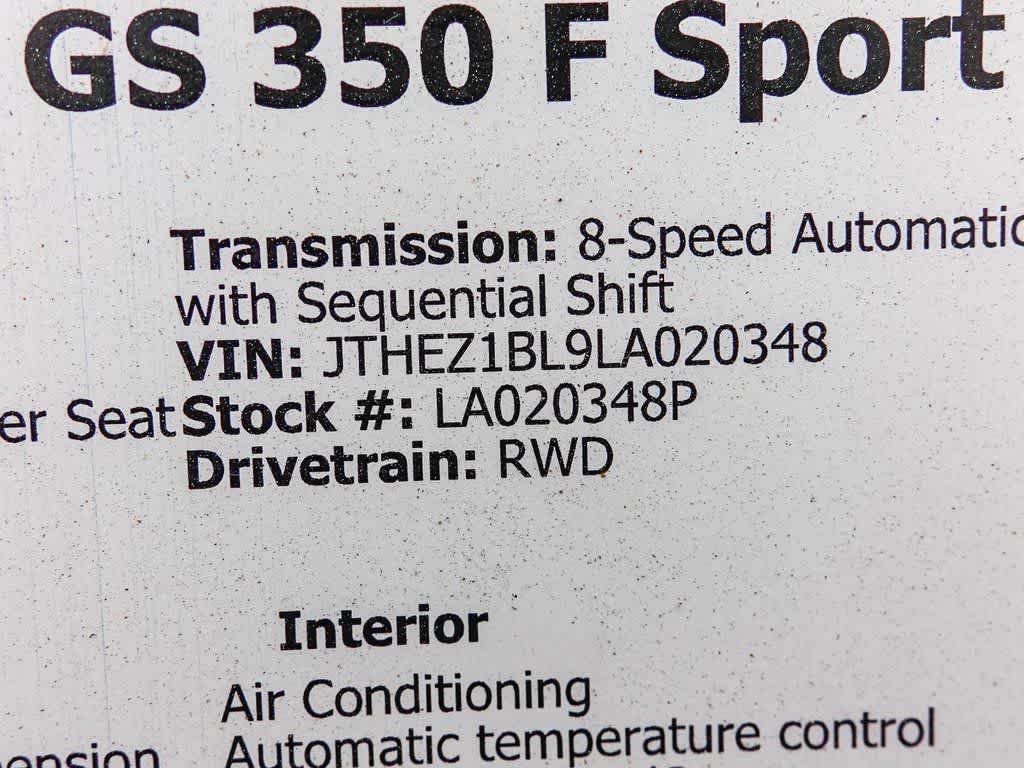 2020 Lexus GS F SPORT