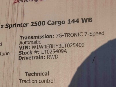 2020 Mercedes-Benz Sprinter CARGO 144 WB