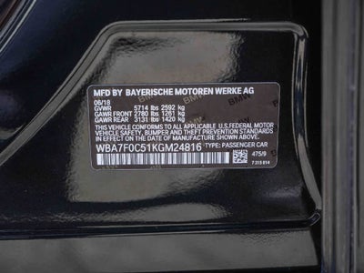 2019 BMW 750i 750i Sedan