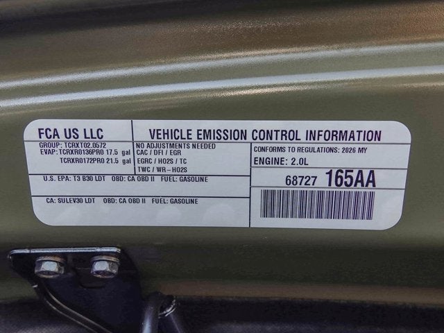 2026 Jeep Wrangler WRANGLER 2-DOOR WILLYS