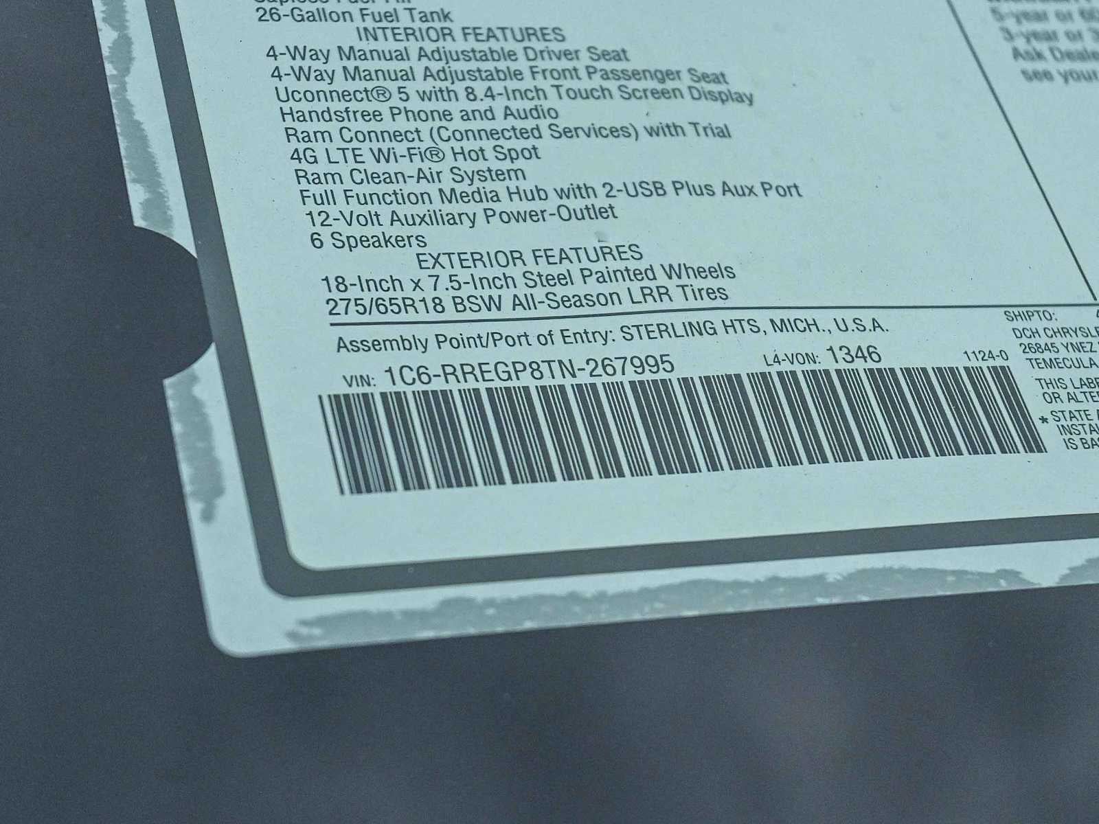 2026 RAM 1500 RAM 1500 EXPRESS CREW CAB 4X2 5'7' BOX