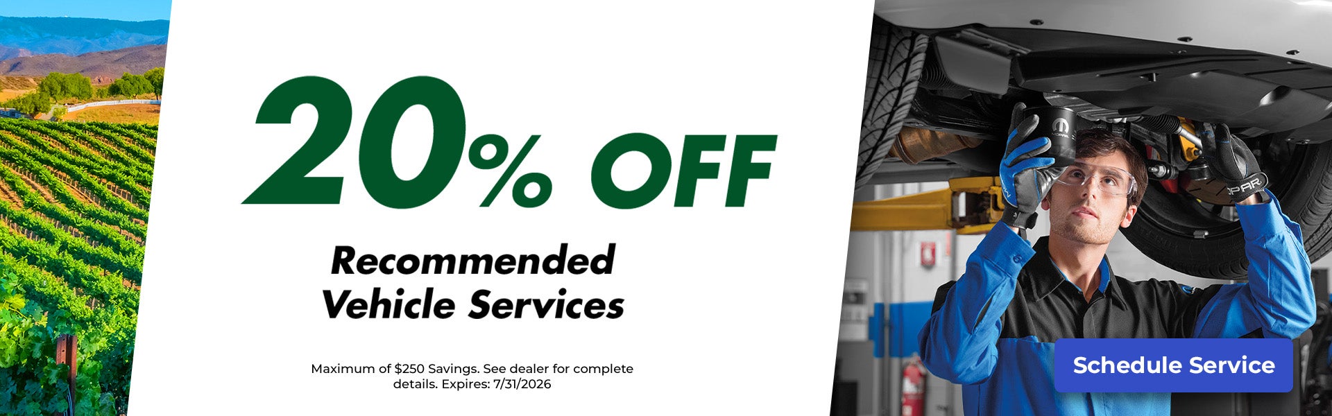 20% Off Recommended Vehicle Services